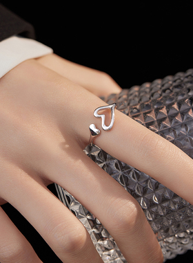 【S925银】镂空爱心戒指