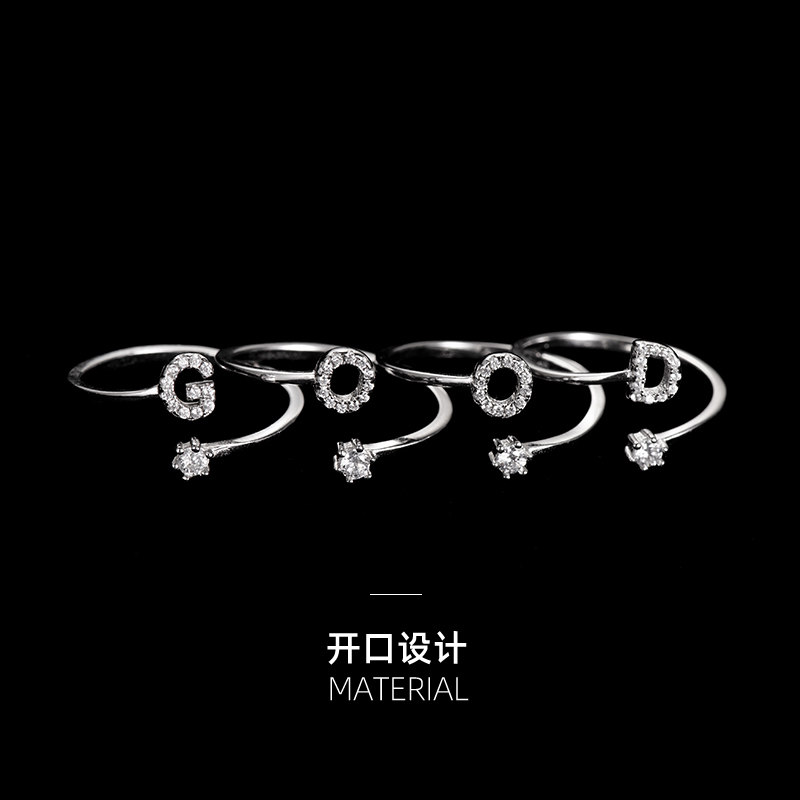 Letter 925 sterling silver ring with high quality