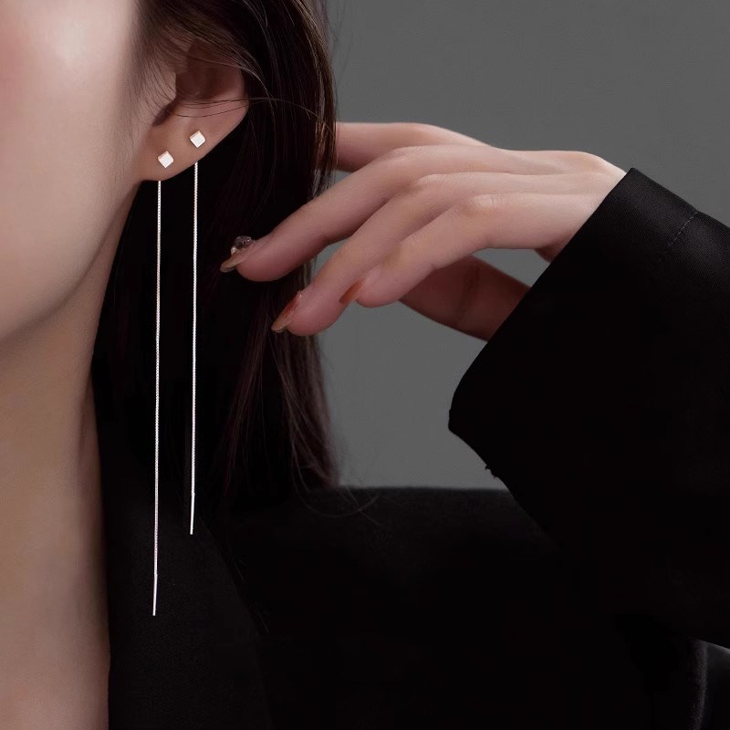 纯银耳线女2026新款爆款高级感简单大方流苏耳链长款耳环耳坠耳饰,淘宝优惠券,粉丝福利购,淘宝优惠卷