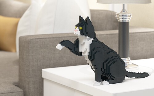 JEKCA积卡拼装玩具猫咪积木玩具桌面摆件拼装积木DIY配件装饰摆件 - 图2