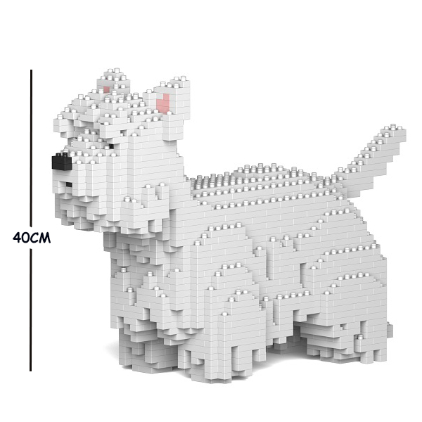 JEKCA积卡西高地白梗犬摆件拼插积木开业乔迁生日礼物益智玩具 - 图2