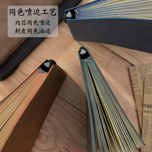 加厚笔记本子a5复古商务记事本简约大学生羊巴皮软皮高档精致会议工作记录本办公用日记本批发定制可印logo - 图2