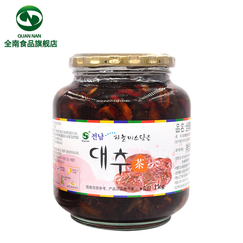 全南大枣茶柚子茶1000g韩国冲饮 quannan食品蜂蜜果味茶