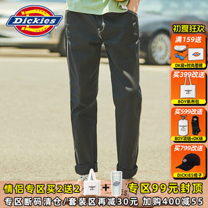 Dickies潮牌撞色压线油漆工装裤 男式时尚休闲直筒长裤6898