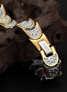 日本欧美风钛钢能量复古学生手环