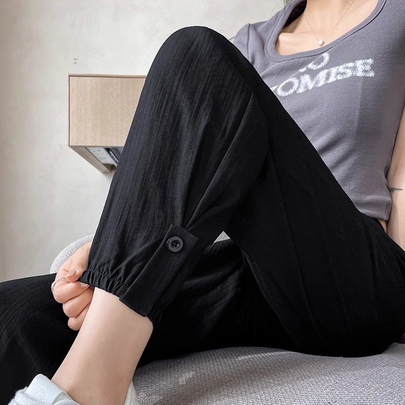 清仓捡漏~冰丝棉麻运动裤子女夏季薄款高腰显瘦休闲哈伦灯笼裤潮,淘宝优惠券,粉丝福利购,淘宝优惠卷