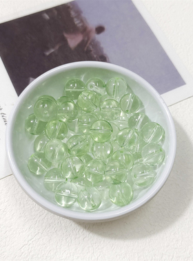 20颗10mm透明纯色冰透琉璃串珠diy散珠手工穿珠配饰珠子材料