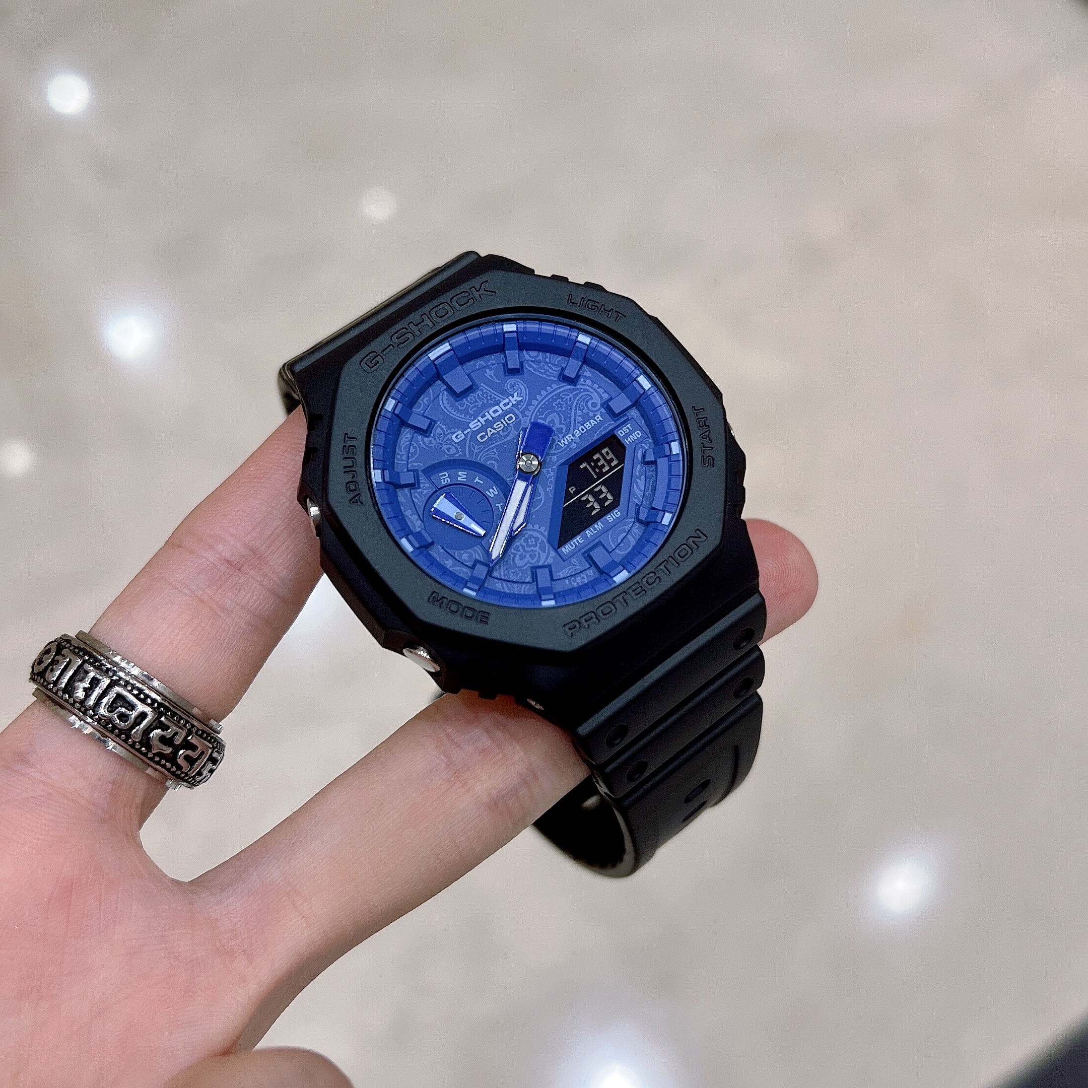 卡西欧G-SHOCK蓝色腰果花硬碰硬手表GA-2100BP-1A GW-B5600BP 700-图1