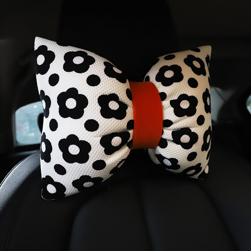 汽车头枕护颈枕女士创意可爱蝴蝶结个性小花车载座椅枕头腰靠套装,淘宝优惠券,粉丝福利购,淘宝优惠卷