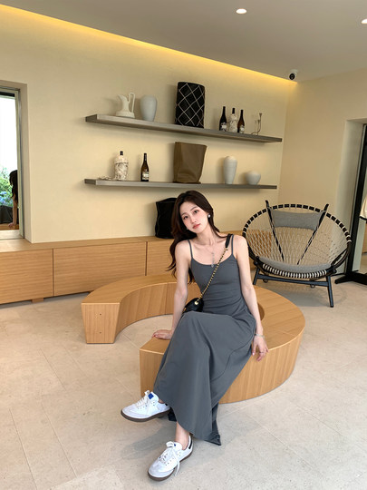 Kardashian slim suspender dress for women summer long skirt