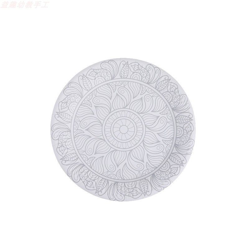 中国风青花瓷图案纹理纸盘子半成品 儿童diy上色手绘青花色装饰画,淘宝优惠券,粉丝福利购,淘宝优惠卷