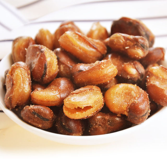 Crispy broad beans, beef flavored orchid beans 4Jin Jin equal to 0.5kg, bulk spicy flavored nuts, roasted seeds and nuts, snacks, glutinous beans