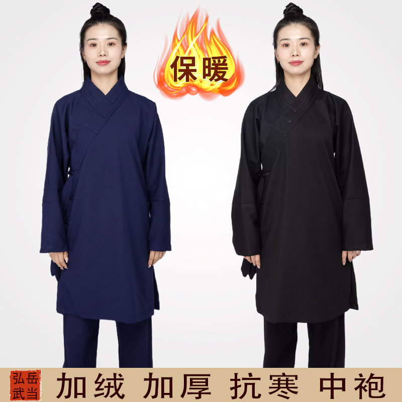 传统道袍秋冬道服男装道袍冬季棉服外套衣女装中式道士服装男加绒_虎窝淘