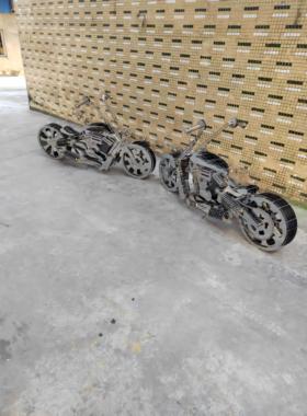 户外不锈钢哈雷摩托车展览艺术品