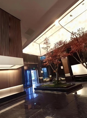 中古风不锈钢仿真树风景雕塑摆件