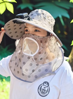 冰丝薄款夏季太阳能风扇遮阳帽女