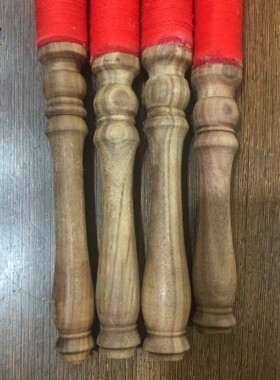 手工绑绳大号实木鼓槌原木锣锤