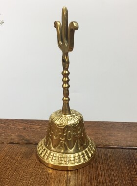 黄铜道家大号三清铃三叉铃手工