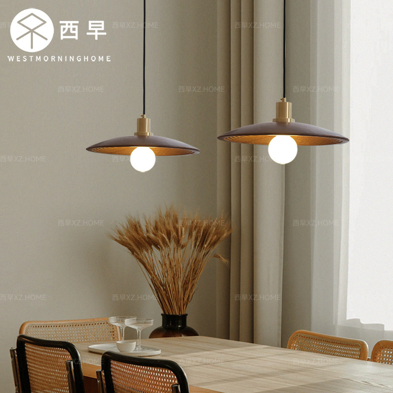 法式复古餐厅灯吊灯新中式日式侘寂风中古吧台实木餐桌吊线飞碟灯,淘宝优惠券,粉丝福利购,淘宝优惠卷