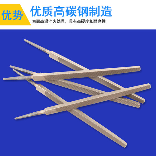 三角形钳工锉刀高碳钢锉刀4粗6中齿8三棱搓刀12寸10金属打磨挫刀 - 图0
