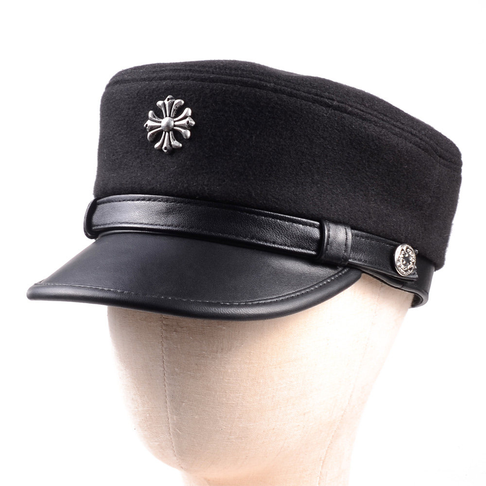 真皮秋冬潮街头青年毛呢帽子十字架学生帽爵士帽平顶帽男女,淘宝优惠券,粉丝福利购,淘宝优惠卷