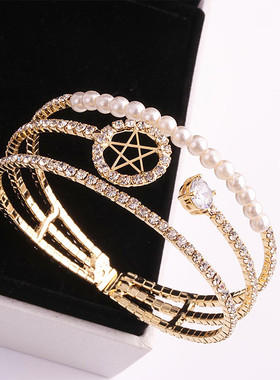 小众设计手镯女手饰品冷淡风手链网红复古欧美夸张镶钻手环不掉色