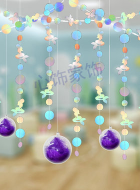 店铺布置橱窗吊饰天花板幼儿园挂饰装饰吊球开业空中吊顶拉花节日