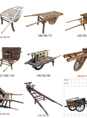 推车怀旧老木车独轮车民俗老物件