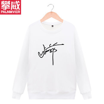 Liu Yifei hot stamping signature peripheral ຜູ້​ຊາຍ​ແລະ​ແມ່​ຍິງ​ຄູ່​ຜົວ​ເມຍ​ນັກ​ສຶກ​ສາ​ສະ​ຫນັບ​ສະ​ຫນູນ​ຄໍ​ມົນ​ບວກ​ກັບ velvet ເສື້ອ​ເຊີດ pullover ວ່າງ