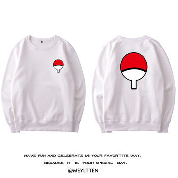 Animation Naruto clothes peripheral Uchiha Sasuke Itachi family emblem round neck velvet sweatshirt ສໍາລັບນັກຮຽນຊາຍແລະຍິງ