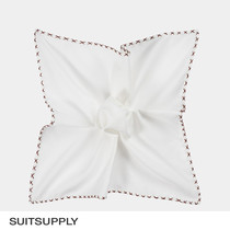 SUITSUPLY-WHITE COTTON WOOL BLEND POCKET TOWELS