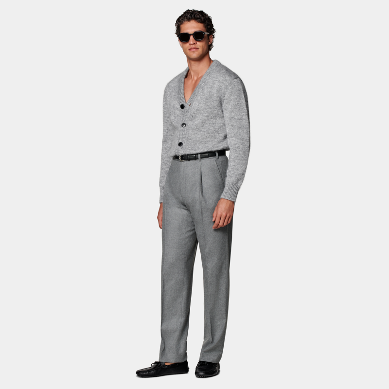 SUITSUPPLY浅灰色羊毛山羊绒混纺阔腿直筒男长裤,淘宝优惠券,粉丝福利购,淘宝优惠卷