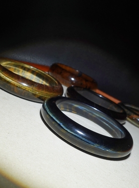 天然蓝黄虎眼石手镯镯子