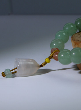 天然玉髓南红玛瑙铃铛笑佛手链