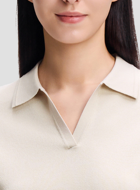 DESCENTE迪桑特WOMEN’S DUALIS系列女士收腰V领短袖POLO衫T恤