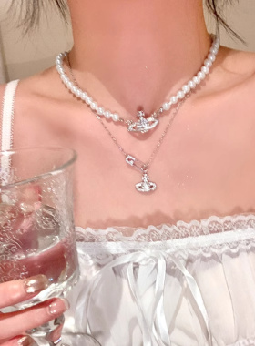 西太后土星项链女2024新款爆款配饰轻奢小众锁骨链颈链高级感