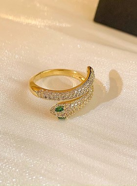 满钻灵蛇食指指环女戒指