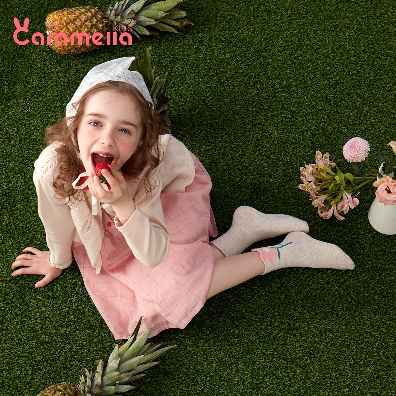 caramella卡拉美拉专卖店caramella春秋儿童袜纯棉地板袜女童袜宝宝袜婴儿中筒袜新生儿袜0