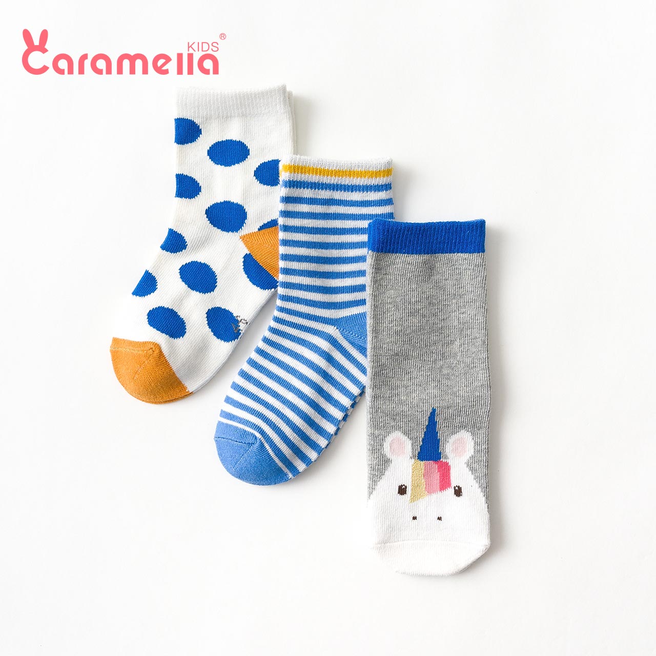 caramella男女童中筒袜6双