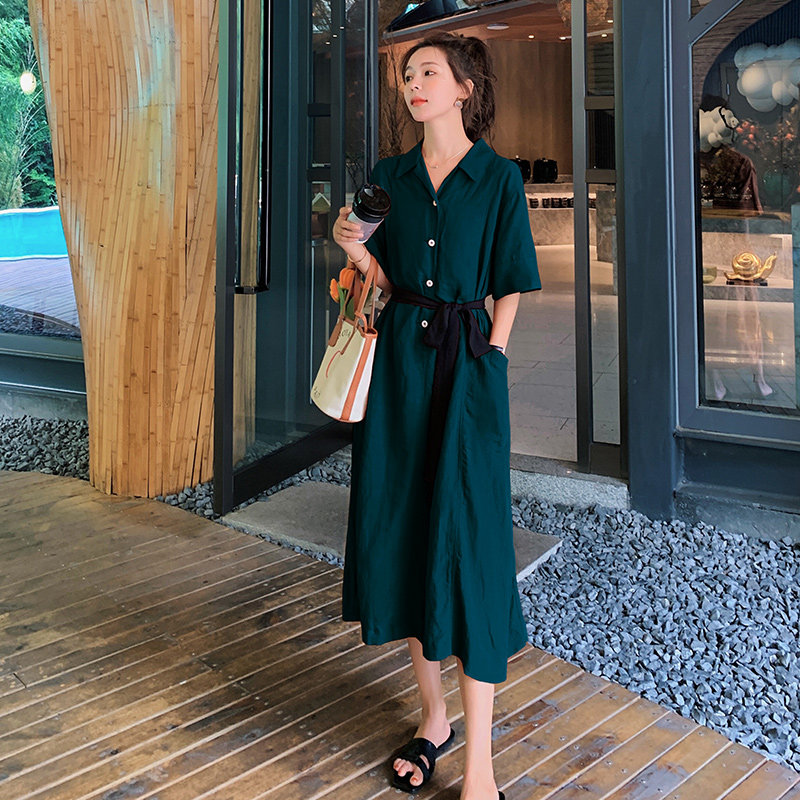 雪纺中长款2020年夏季长款显瘦长裙 潮洁服饰连衣裙