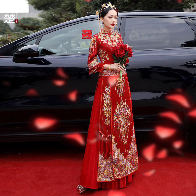 秀禾服2021新款新娘大码中式敬酒服 咏楚旗袍