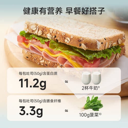 DGI低升糖全麦味面包控0无糖精饱腹孕妇慢糖尿人高纤吐司零食早餐 - 图2