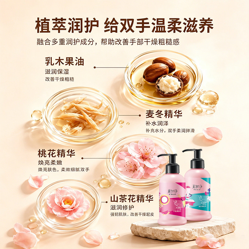 美加净护手霜175ml大瓶按压式滋润保湿补水换季防干裂正品