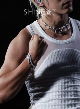 [明星同款]SHINE萱子饰品半糖手链璀璨满钻手链几何奢华生日礼物