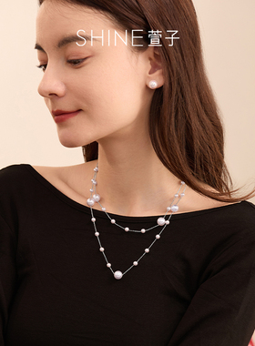【阳子YZ&萱子】SHINE萱子饰品优雅珍珠套链双层叠戴项链DB
