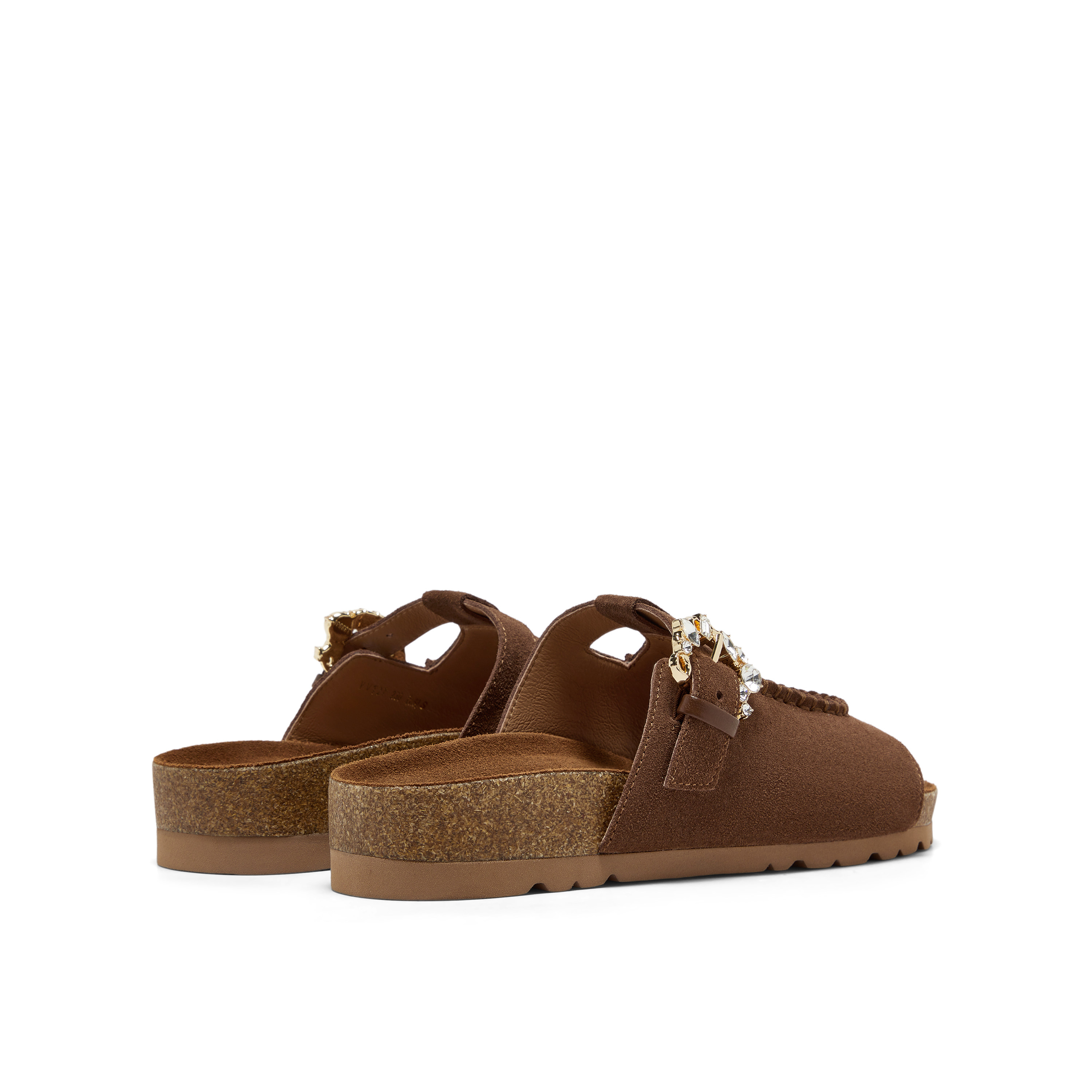 真美诗2025夏季新款复古牛绒平底袋鼠勃肯鞋凉拖鞋女外穿YVT27BT5,淘宝优惠券,粉丝福利购,淘宝优惠卷