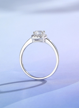 925银0.5ct莫桑钻开口婚戒