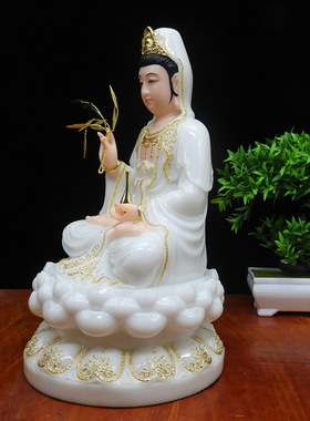 佛像观世音菩萨供奉保平安汉白玉