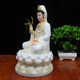 Buddha statue Avalokitesvara Bodhisattva enshrines peace white marble