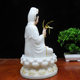 Buddha statue Avalokitesvara Bodhisattva enshrines peace white marble